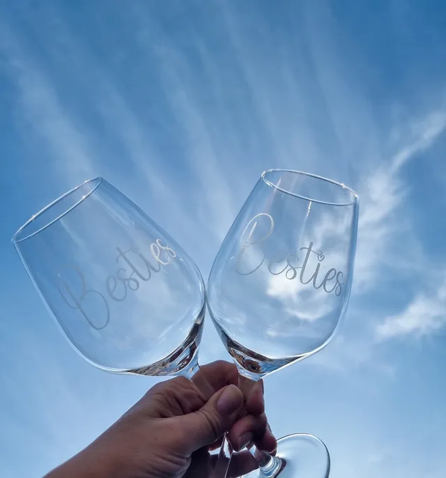 Besties Wijnglazen – Gegraveerd – Set Van 2 – 0,50L