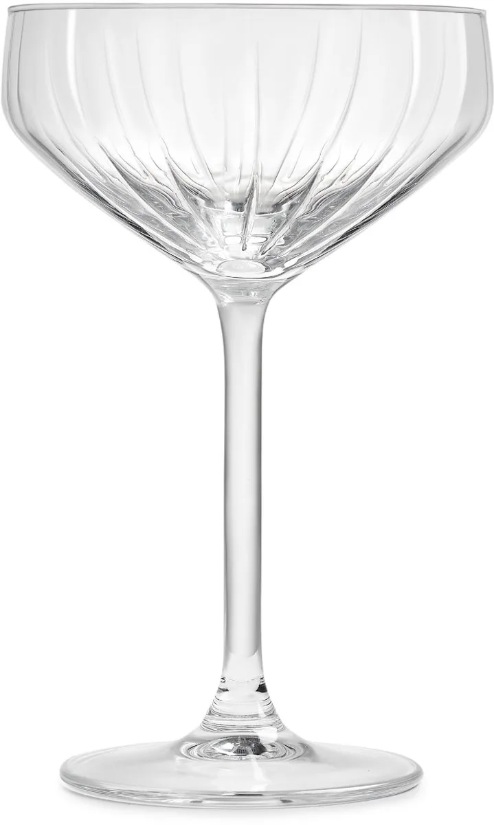 Champagnecoupes - Carré Optics - 28,5 cl - Champagneglazen - 6 stuks von Royal Leerdam in Transparent – Produktfoto