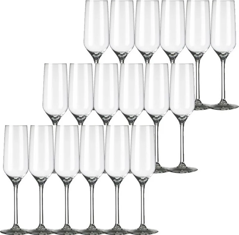 Champagneglazen/flutes Carre - 24x stuks - 220 ml - Champagne drinken - Champagneglazen van glas van Royal Leerdam in Transparant – productfoto