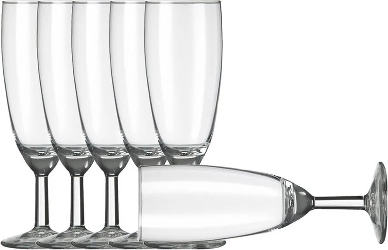 Champagneglazen/flutes Gilde - 6x stuks - 150 ml/15 cl - Champagne glazen - Champagne drinken by Royal Leerdam in Transparent – product photo