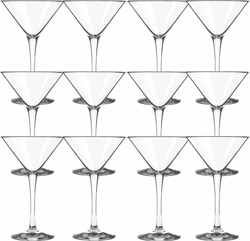 Cocktailglazen - 12x stuks - Martini - glas - 250 ml - Cosmopolitan/Margarita de Royal Leerdam en Transparent – photo produit