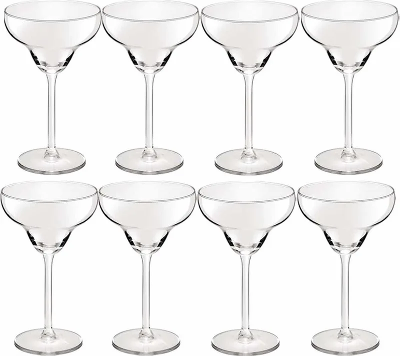 Cocktailglazen - 8x - 300 ml - Margarita - glas- glazen - Cocktails - Cocktailglazen van glas de Royal Leerdam en Transparent – photo produit