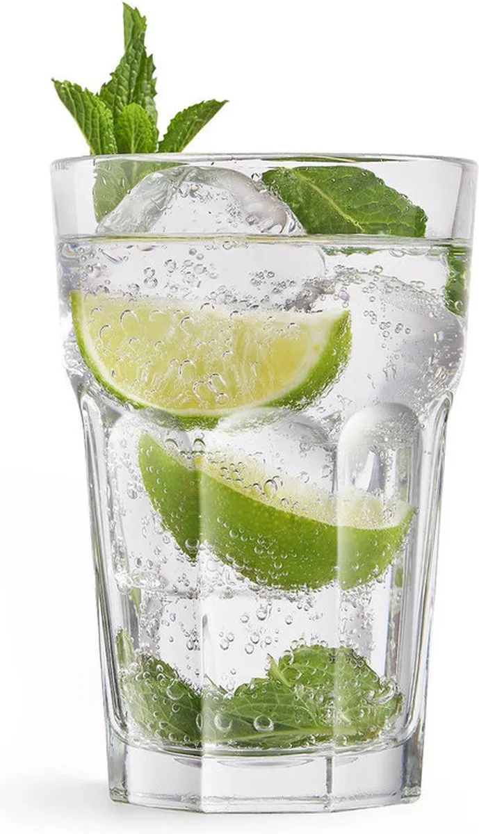 Cocktailglazen/Mojito - 8x stuks - 410 ml - Cocktail drinkglazen - Gin/tonic glazen by Royal Leerdam in Transparent – product photo