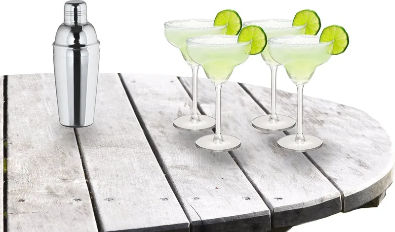 Cocktailshaker 500 ML met 4x Margarita cocktailglazen 300 ml by Royal Leerdam in Transparent – product photo