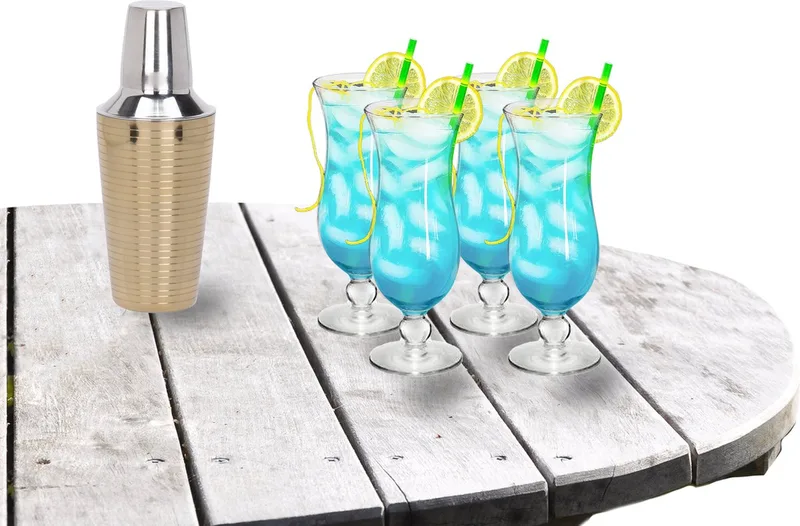 Cocktailshaker 500 ML met 4x Pina Colada cocktailglazen 440 ml by Royal Leerdam in Transparent – product photo