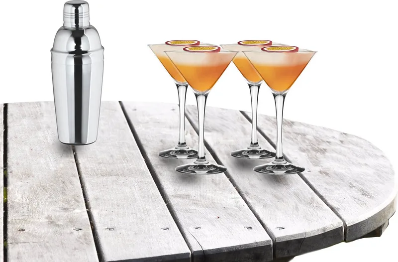 Cocktailshaker 500 ML set met 4x stuks Martini cocktailglazen 250 ml fra Royal Leerdam i Gennemsigtig – produktbillede