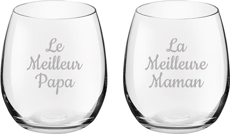 Drinkglas gegraveerd - 39cl - Le Meilleur Papa & La Meilleure Maman by Royal Leerdam in Le Meilleur Papa & La Meilleure Maman – product photo