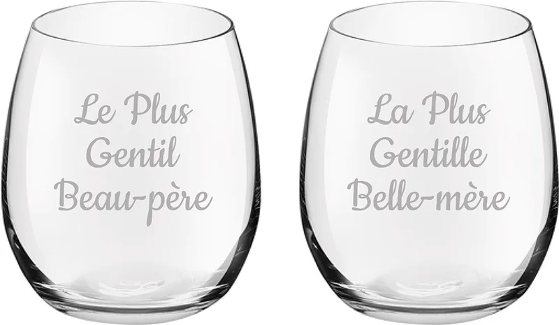 Drinkglas gegraveerd - 39cl - Le Plus Gentil Beau-père & La Plus Gentille Belle-mère by Royal Leerdam in Le Plus Gentil Beau-père & La Plus Gentille Belle-mère – product photo