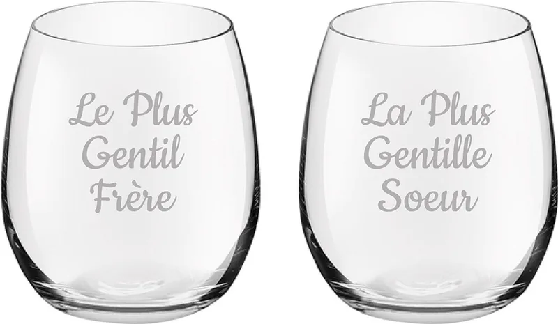 Drinkglas gegraveerd - 39cl - Le Plus Gentil Frère & La Plus Gentille Soeur by Royal Leerdam in Le Plus Gentil Frère & La Plus Gentille Soeur – product photo