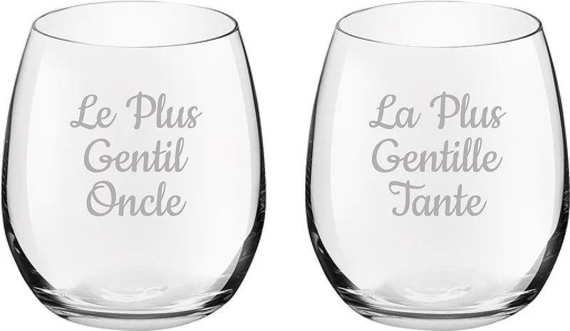 Drinkglas gegraveerd - 39cl - Le Plus Gentil Oncle & La Plus Gentille Tante by Royal Leerdam in Le Plus Gentil Oncle & La Plus Gentille Tante – product photo
