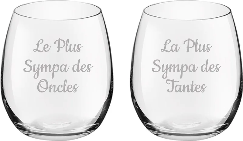 Drinkglas gegraveerd - 39cl - Le Plus Sympa des Oncles & La Plus Sympa des Tantes by Royal Leerdam in Le Plus Sympa des Oncles & La Plus Sympa des Tantes – product photo