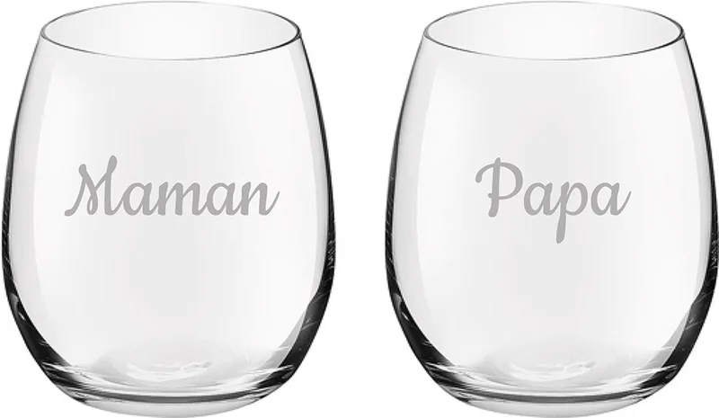 Drinkglas gegraveerd - 39cl - Maman & Papa de Royal Leerdam en Maman & Papa – photo produit