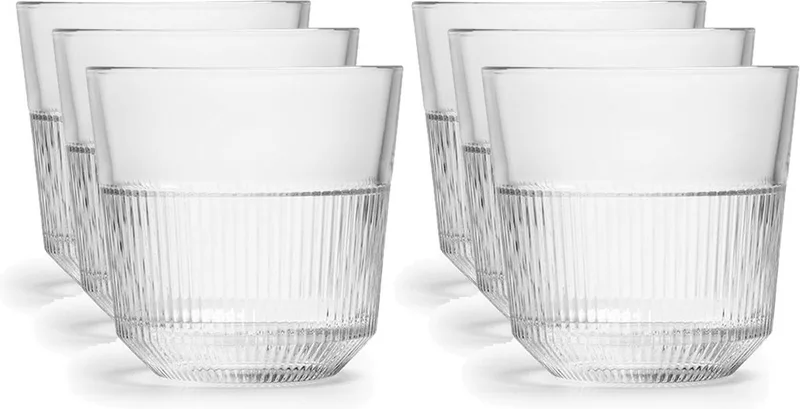 Drinkglazen Rayo - 12x stuks - glas - 270 ml - waterglazen - 8 x 8 cm - met design motief de Royal Leerdam en Transparent – photo produit