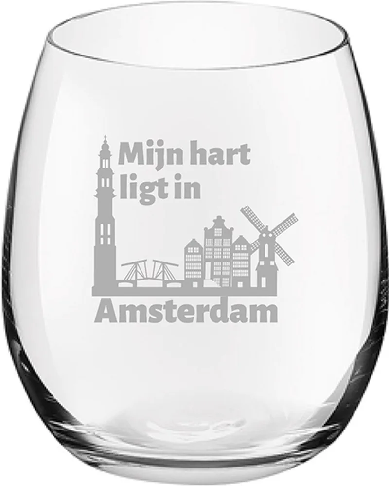 Gegraveerde Drinkglas 39cl van Royal Leerdam in Amsterdam – productfoto
