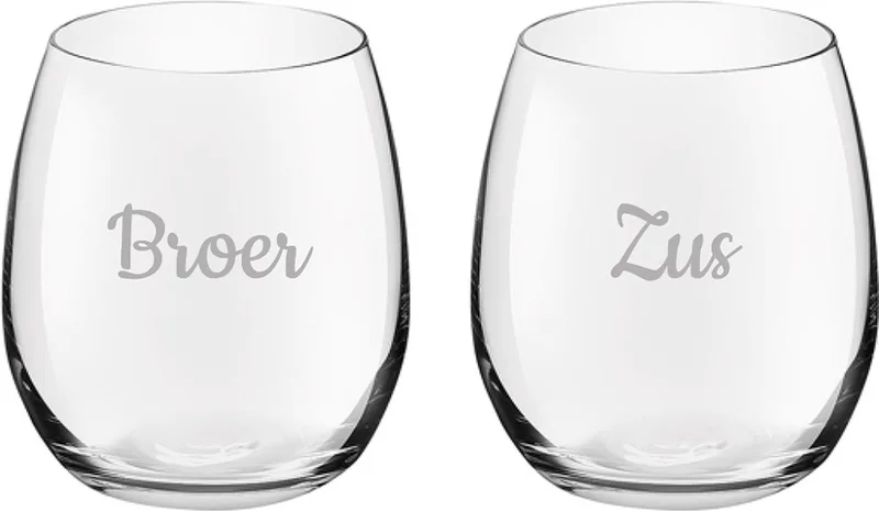Gegraveerde Drinkglas 39cl från Royal Leerdam i Broer-Zus – produktbild