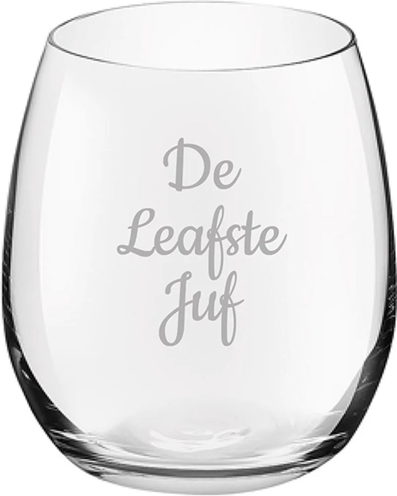 Gegraveerde Drinkglas 39cl De de Royal Leerdam en Leafste Juf – photo produit