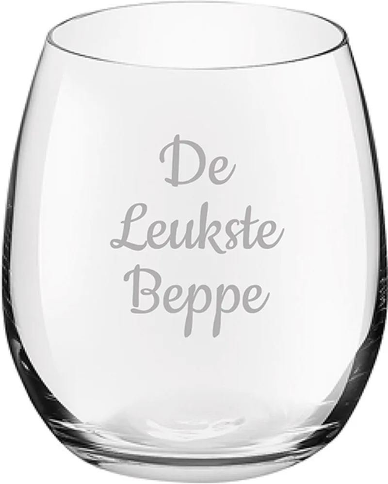 Gegraveerde Drinkglas 39cl De by Royal Leerdam in Leukste Beppe – product photo