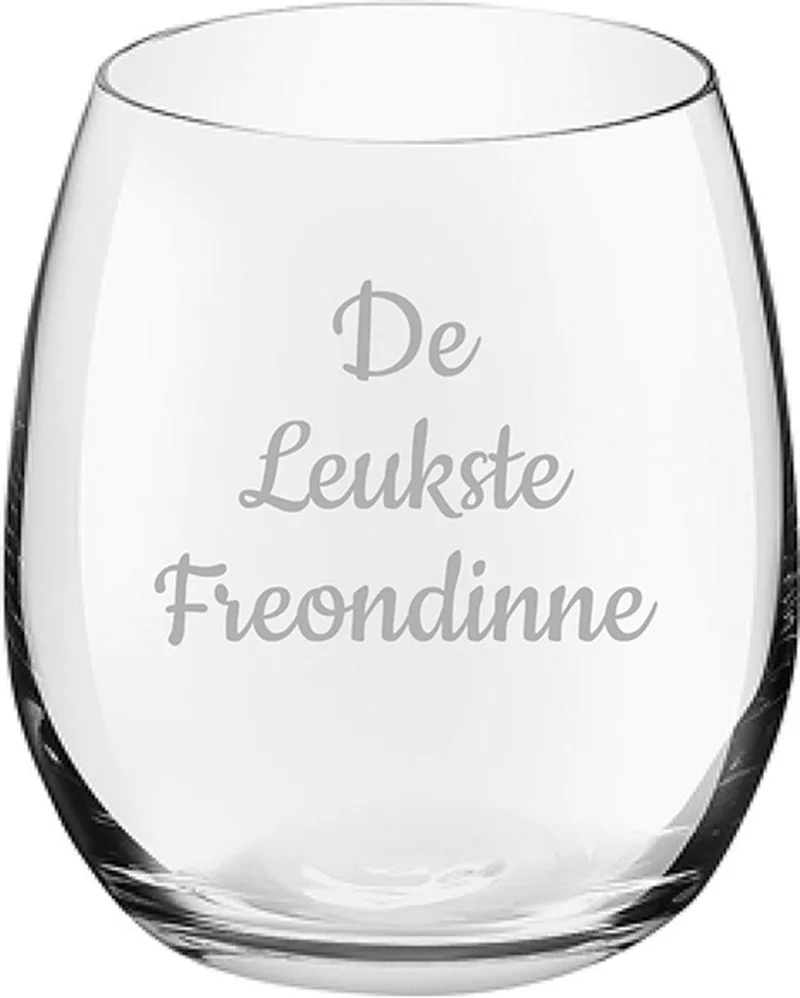 Gegraveerde Drinkglas 39cl De by Royal Leerdam in Leukste Freondinne – product photo