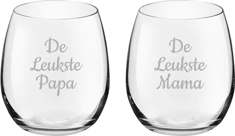 Gegraveerde Drinkglas 39cl De Leukste Mama-De Leukste Papa von Royal Leerdam in Leukste Mama-Leukste Papa – Produktfoto