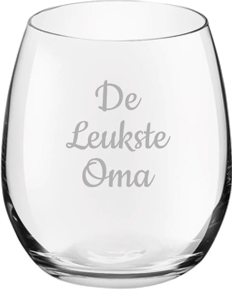 Gegraveerde Drinkglas 39cl De by Royal Leerdam in Leukste Oma – product photo