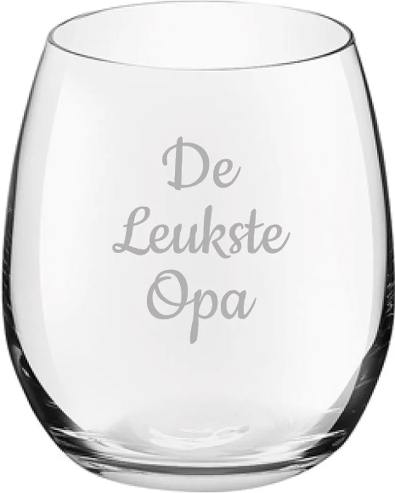 Gegraveerde Drinkglas 39cl De by Royal Leerdam in Leukste Opa – product photo