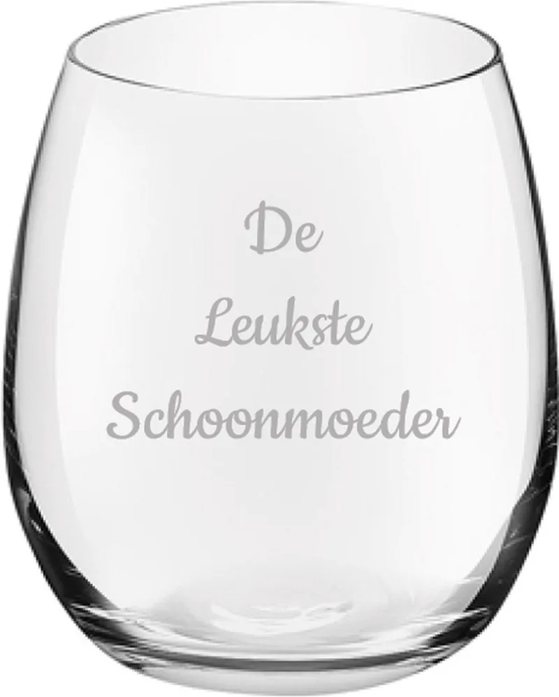 Gegraveerde Drinkglas 39cl De fra Royal Leerdam i Leukste Schoonmoeder – produktbillede