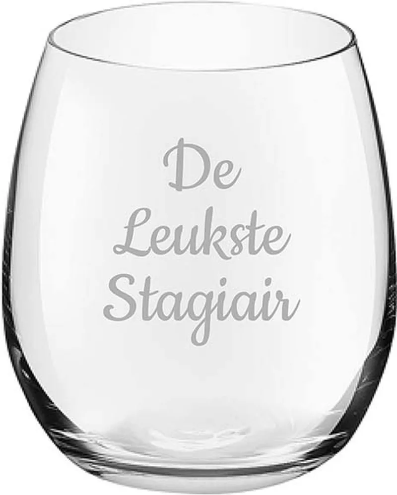 Gegraveerde Drinkglas 39cl De fra Royal Leerdam i Leukste Stagiair – produktbillede