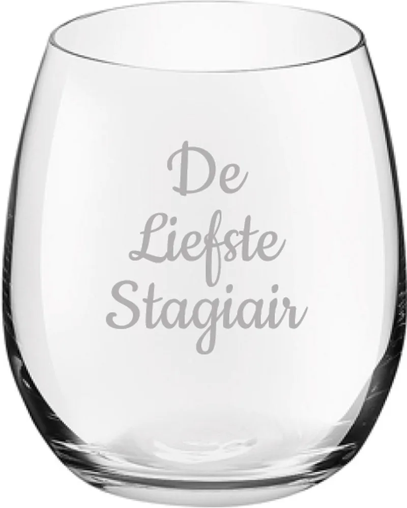 Gegraveerde Drinkglas 39cl De de Royal Leerdam en Liefste Stagiair – photo produit