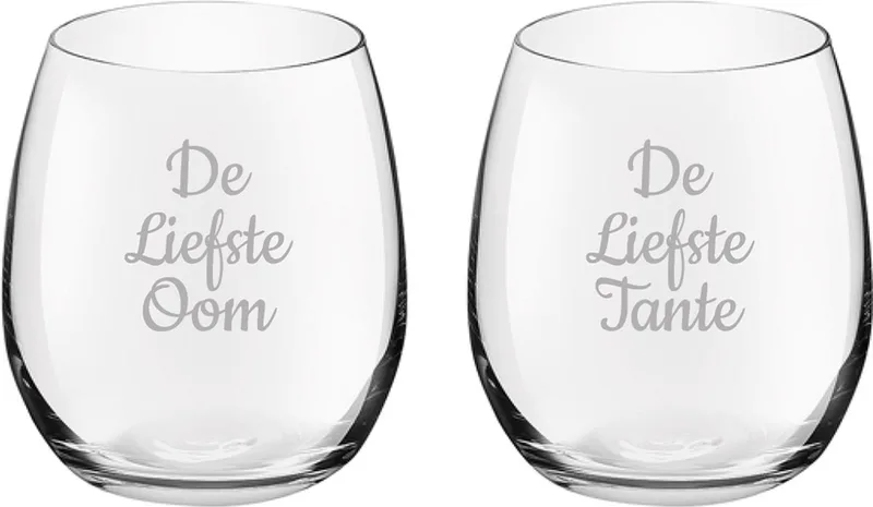 Gegraveerde Drinkglas 39cl De Liefste Tante-De Liefste Oom de Royal Leerdam en Liefste Tante-Liefste Oom – photo produit