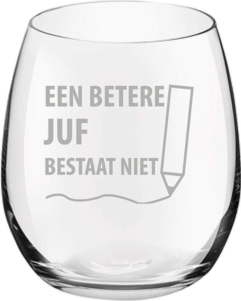 Gegraveerde Drinkglas 39cl een betere juf bestaat niet fra Royal Leerdam i Juf Potlood – produktbillede