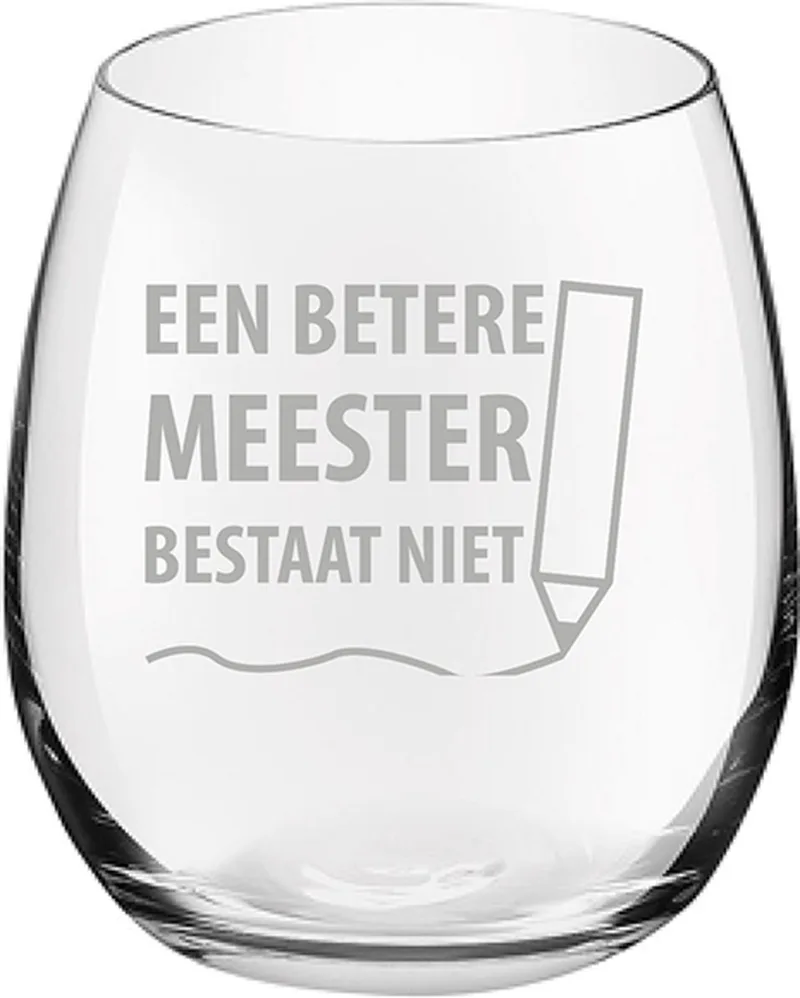 Gegraveerde Drinkglas 39cl een betere meester bestaat niet von Royal Leerdam in Meester Potlood – Produktfoto