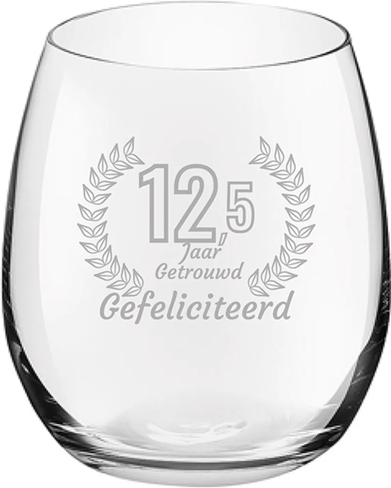 Gegraveerde Drinkglas 39cl Gefeliciteerd 12,5 jaar getrouwd von Royal Leerdam in 12, 5 jaar getrouwd – Produktfoto