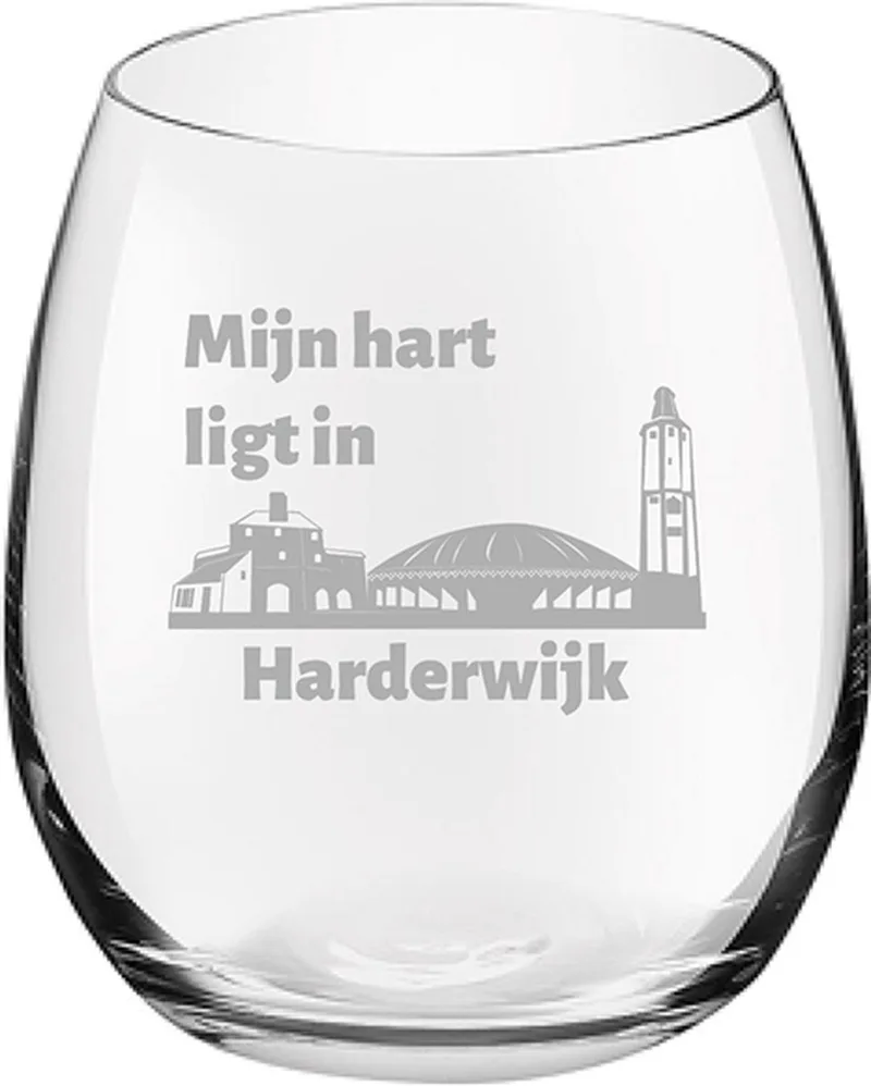 Gegraveerde Drinkglas 39cl de Royal Leerdam en Harderwijk – photo produit