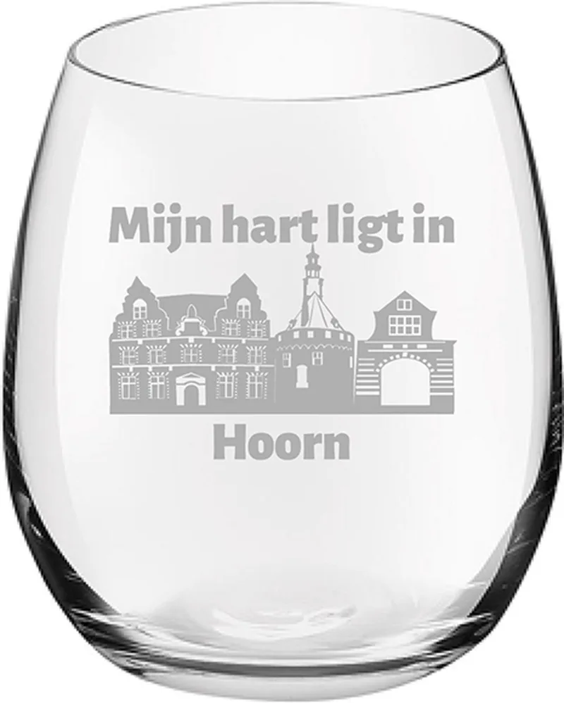 Gegraveerde Drinkglas 39cl de Royal Leerdam en Hoorn – photo produit