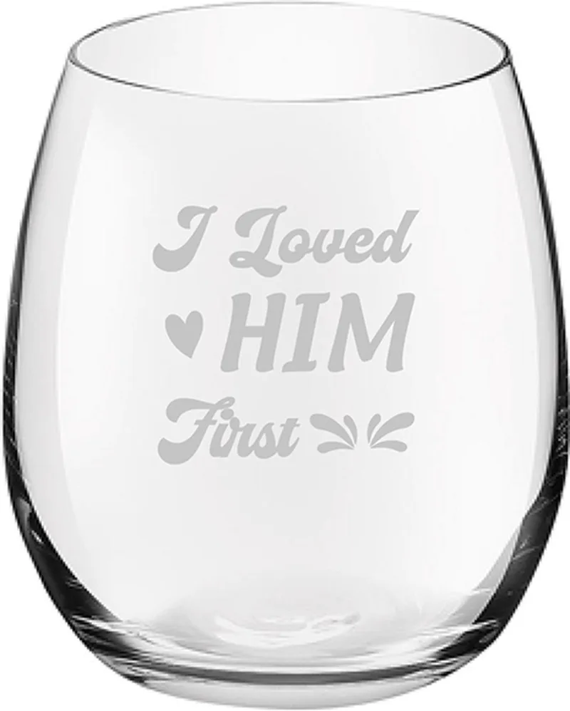 Gegraveerde Drinkglas 39cl fra Royal Leerdam i I loved him first – produktbillede