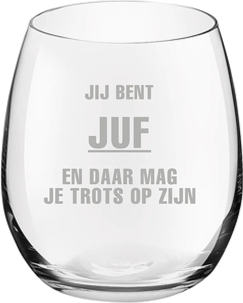 Gegraveerde Drinkglas 39cl Jij bent Juf en daar mag je trots op zijn von Royal Leerdam in Juf Trots – Produktfoto
