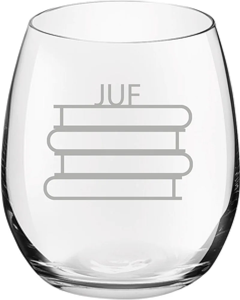 Gegraveerde Drinkglas 39cl Juf met boeken by Royal Leerdam in Juf boeken – product photo