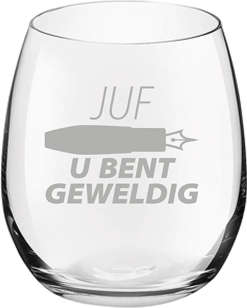 Gegraveerde Drinkglas 39cl Juf u bent geweldig by Royal Leerdam in Juf Geweldig – product photo