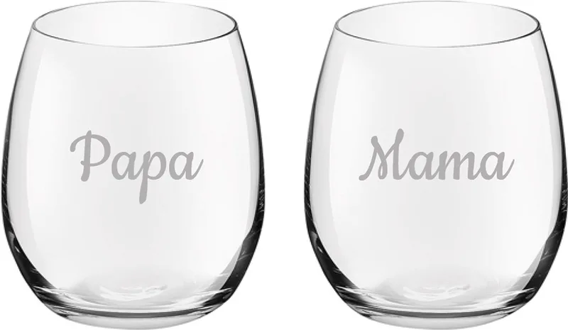 Gegraveerde Drinkglas 39cl Mama & Papa von Royal Leerdam in Mama & Papa – Produktfoto