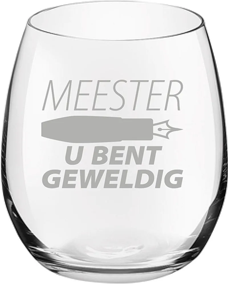 Gegraveerde Drinkglas 39cl Meester u bent geweldig by Royal Leerdam in Meester Geweldig – product photo