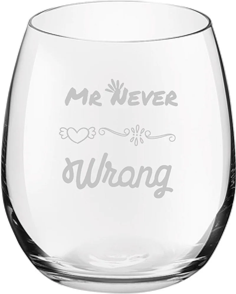 Gegraveerde drinkglas 39cl Mr. Never wrong by Royal Leerdam in Mr. Never wrong – product photo