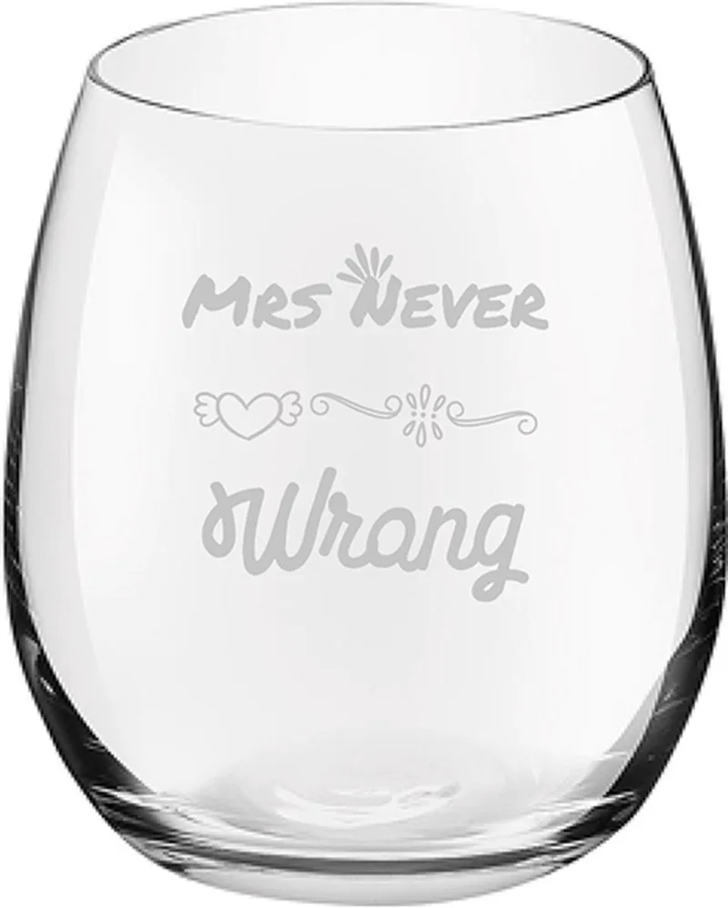 Gegraveerde drinkglas 39cl Mrs. Never wrong by Royal Leerdam in Mrs. Never wrong – product photo