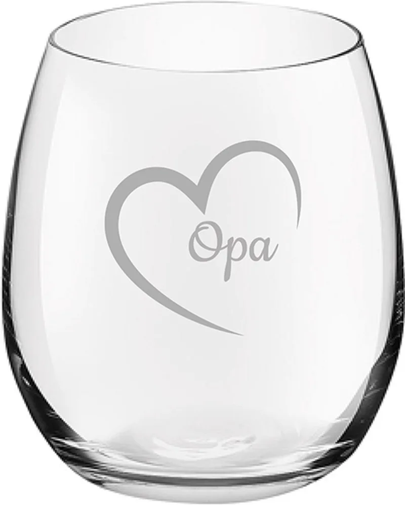 Gegraveerde Drinkglas 39cl von Royal Leerdam in Opa met hartje – Produktfoto