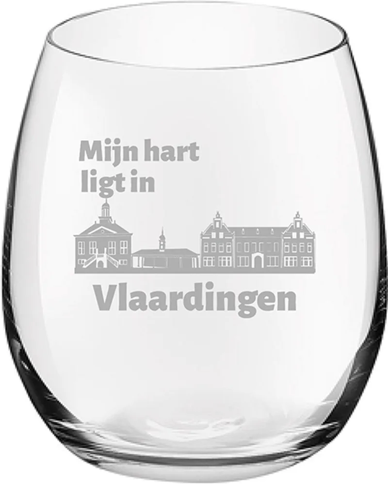 Gegraveerde Drinkglas 39cl de Royal Leerdam en Vlaardingen – photo produit