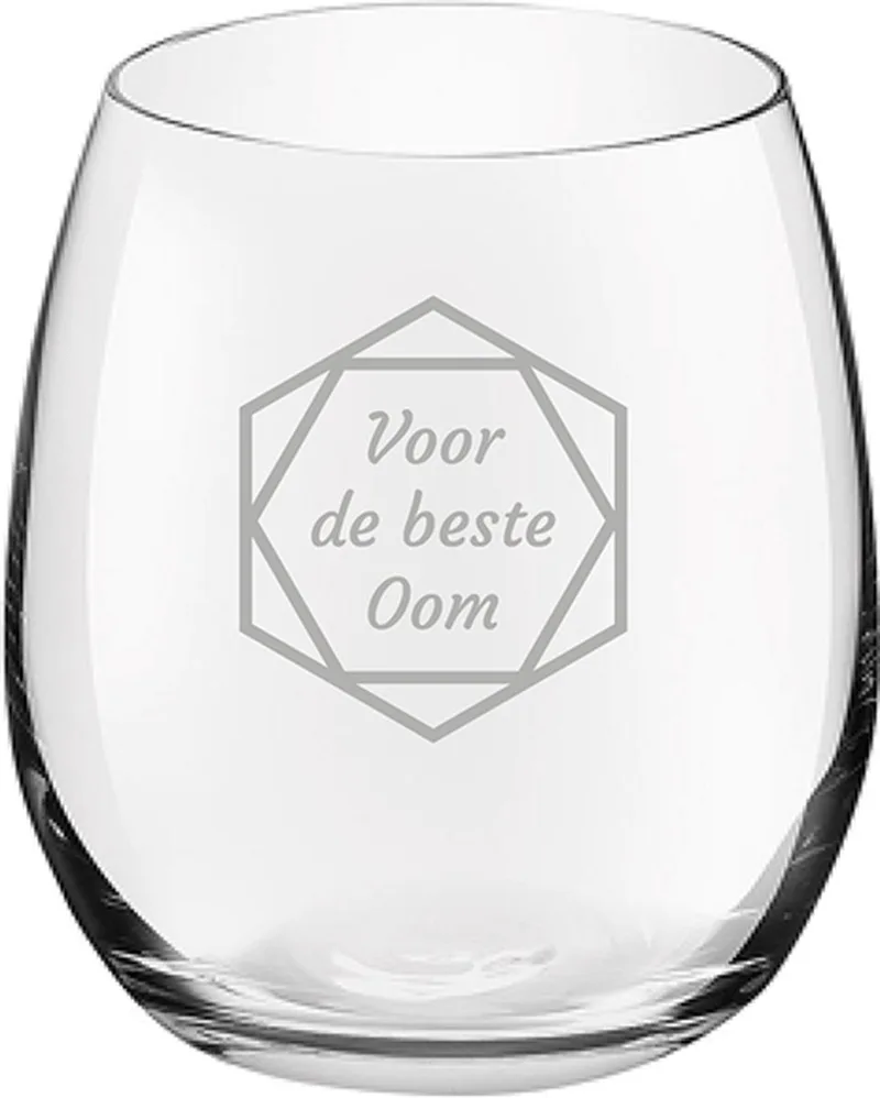 Gegraveerde Drinkglas 39cl voor de beste Oom in hexagon de Royal Leerdam en Beste Oom hexagon – photo produit