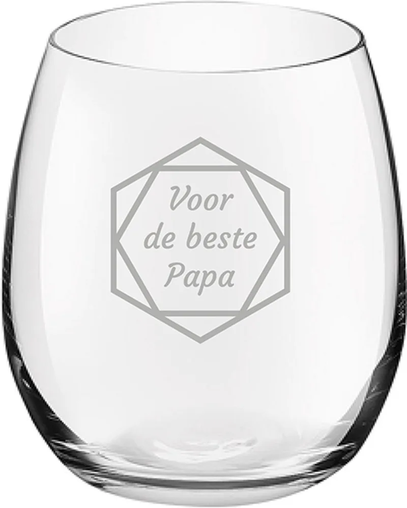 Gegraveerde Drinkglas 39cl voor de beste Papa in hexagon von Royal Leerdam in Beste Papa hexagon – Produktfoto