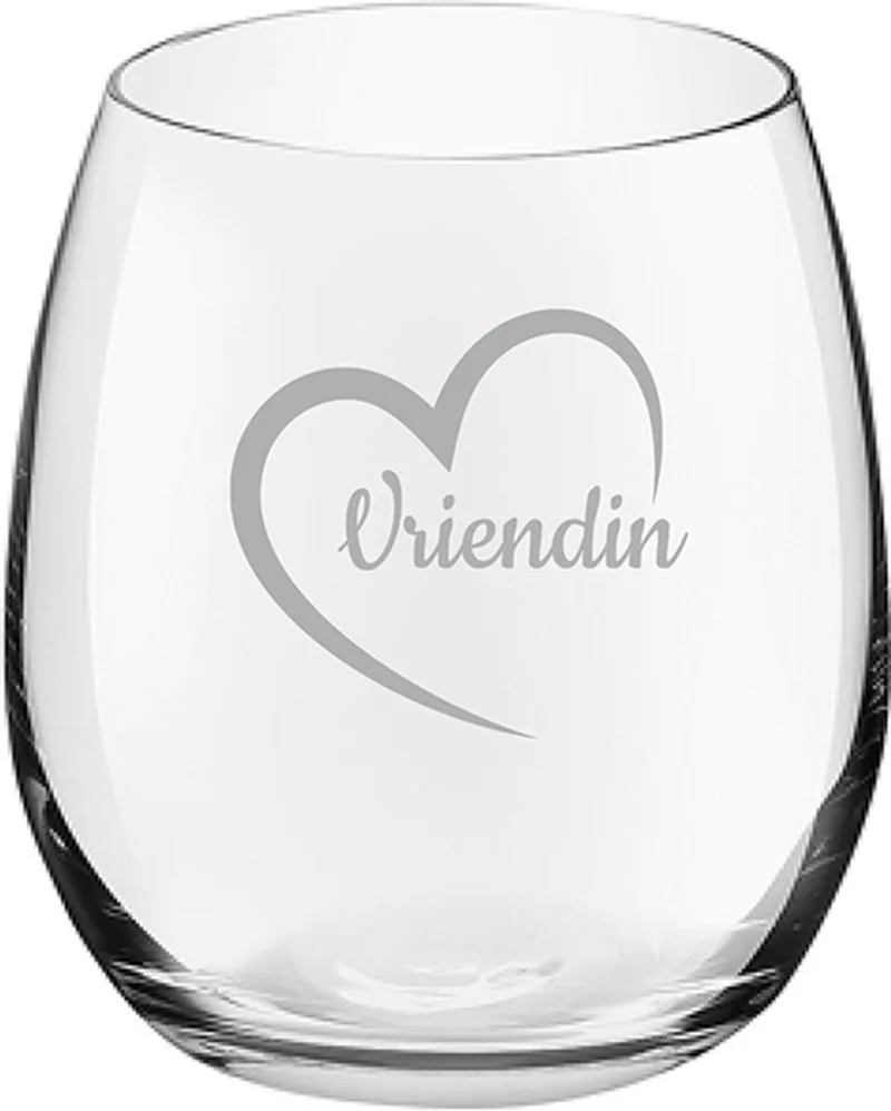 Gegraveerde Drinkglas 39cl by Royal Leerdam in Vriendin met hartje – product photo