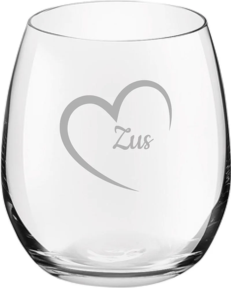 Gegraveerde Drinkglas 39cl by Royal Leerdam in Zus met hartje – product photo