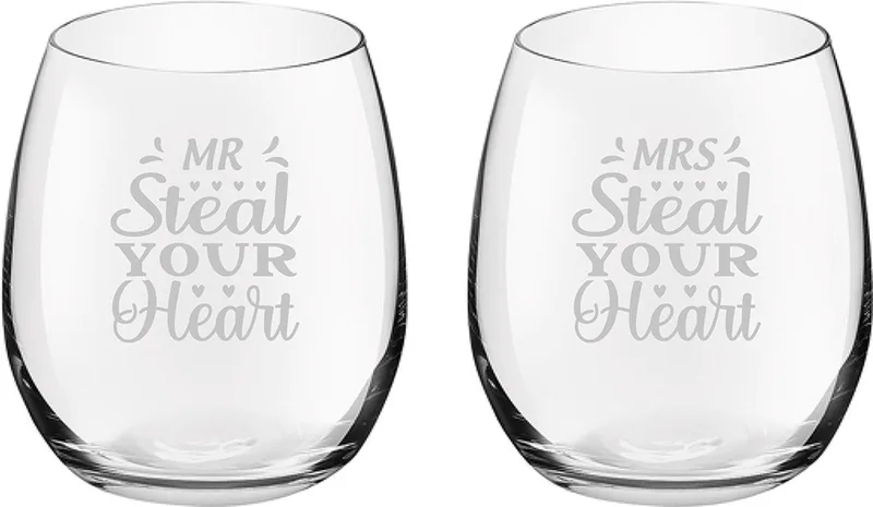 Gegraveerde set drinkglazen 39cl Mr. Steal your heart - Mrs. Steal your heart von Royal Leerdam in Mr. Steal your heart – Mrs. Steal your heart – Produktfoto