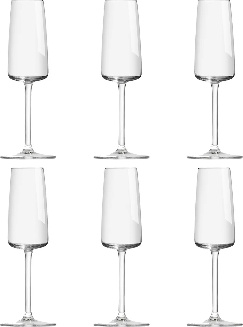 Grandeur Champagneflutes 22 cl / 220 ml | Set van 6 Stuks | Champagneglazen voor Prosecco en Cava | Glas | Vaatwasserbestendig by Royal Leerdam in Transparent – product photo